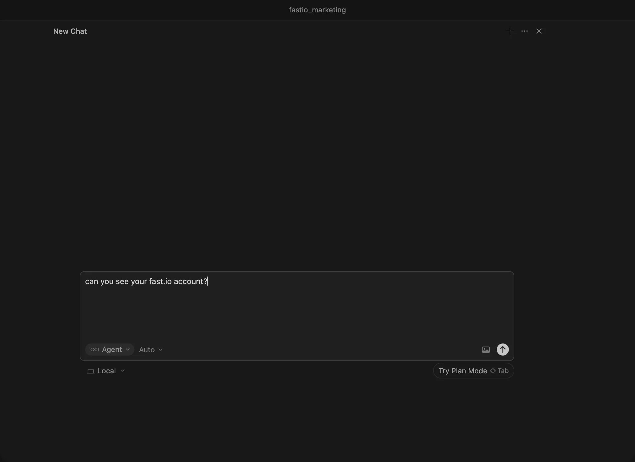 Cursor chat input with verification prompt