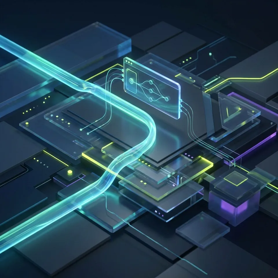 AI-powered document processing workflow diagram showing document ingestion, extraction, and structured output