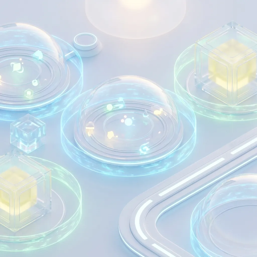 Abstract 3D visualization of isolated sandbox containers for AI agents