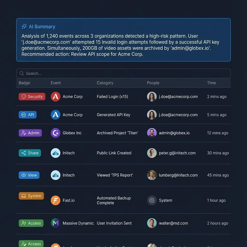 Log interface showing server activity and tool usage