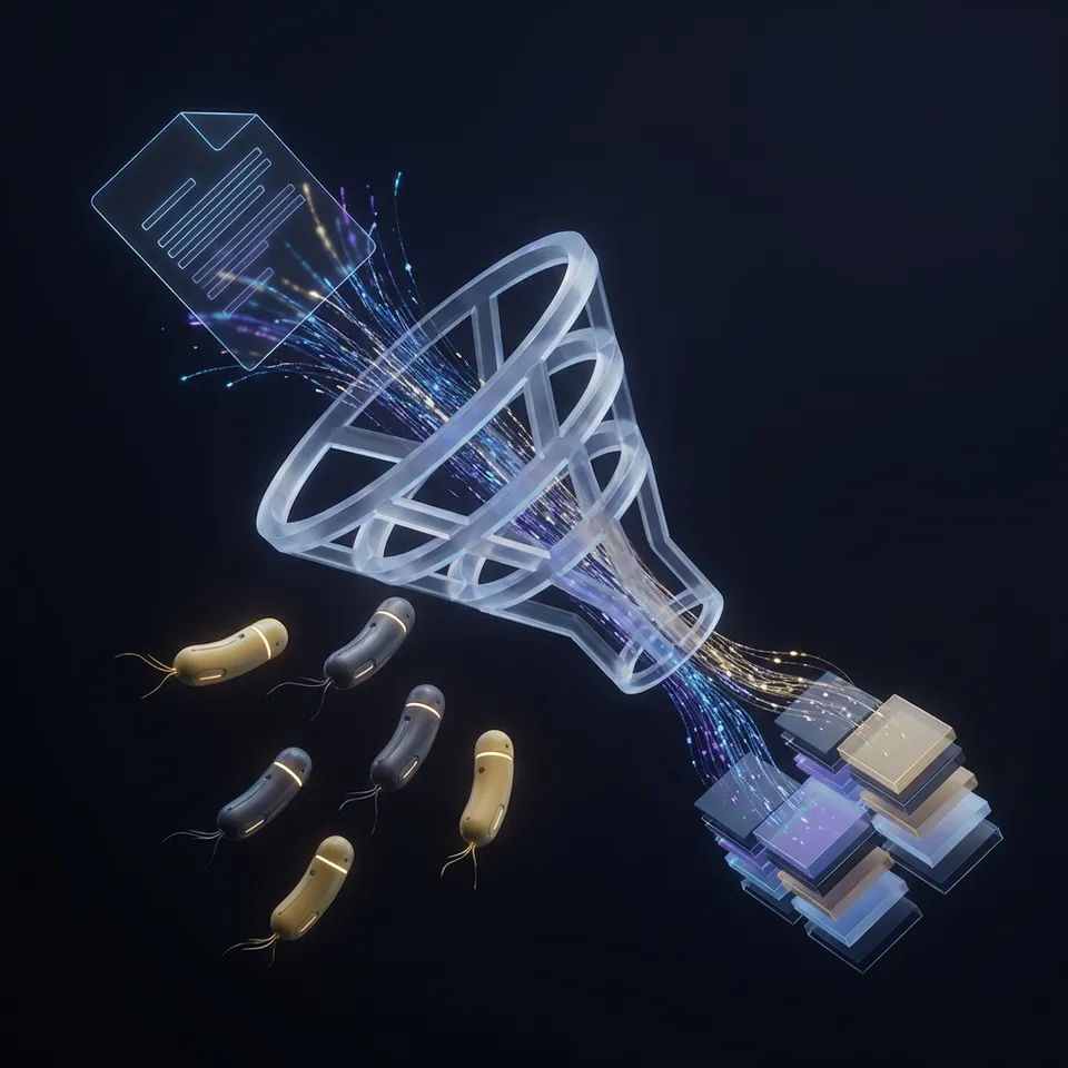 AI data extraction agent processing documents and storing structured results