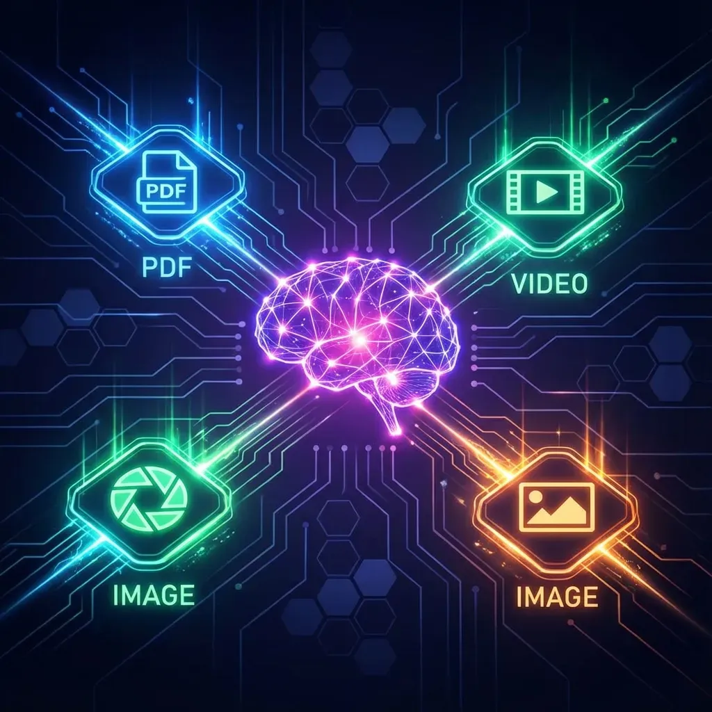 AI neural indexing diagram showing document processing pipeline