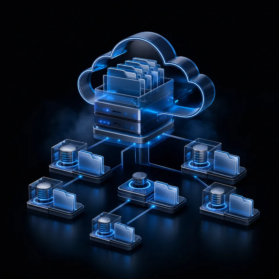 A two-layer RAG document storage architecture separates raw source files from vector embeddings.