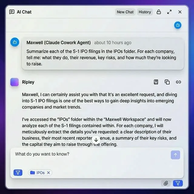 Fastio workspace interface showing AI-powered file organization