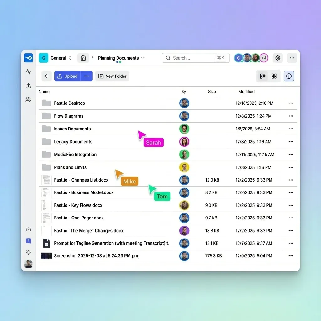 Follow mode showing synchronized cursor tracking between team members