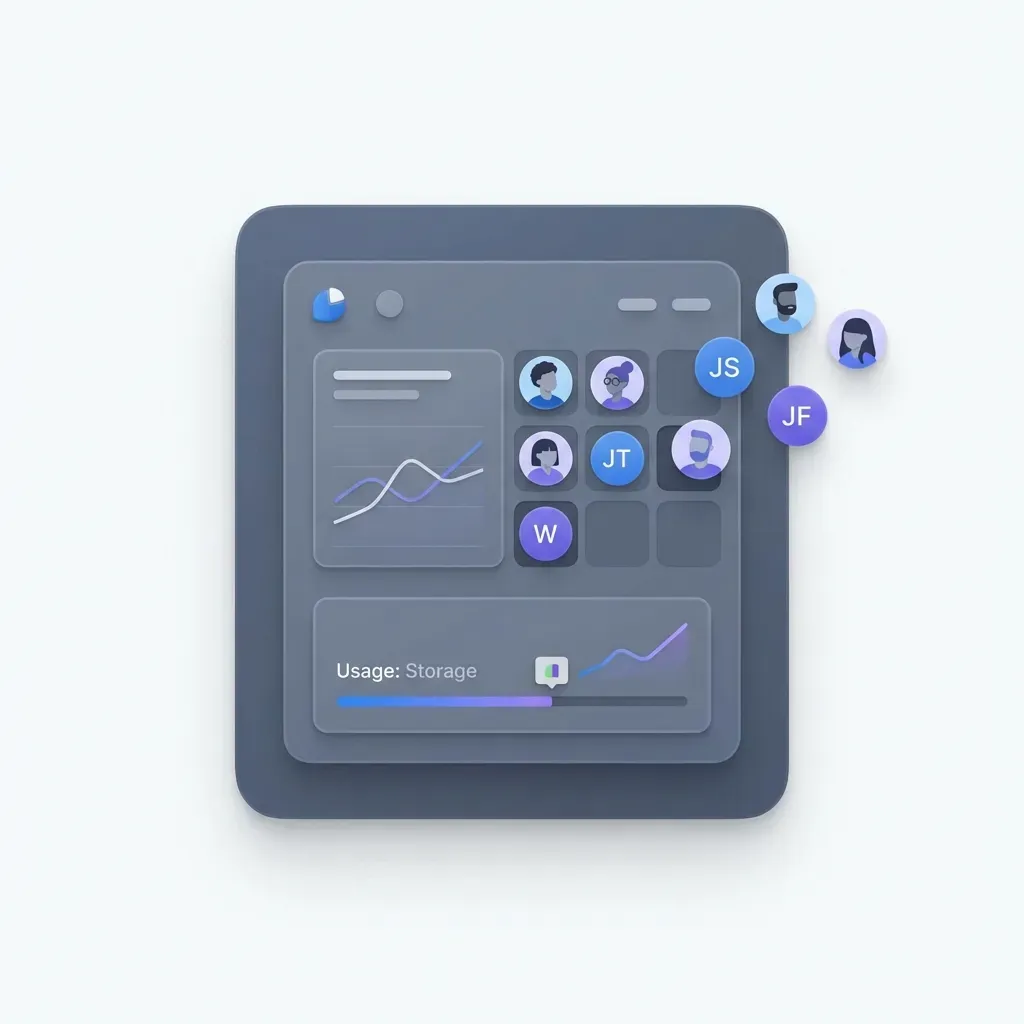Team collaboration interface showing real-time presence