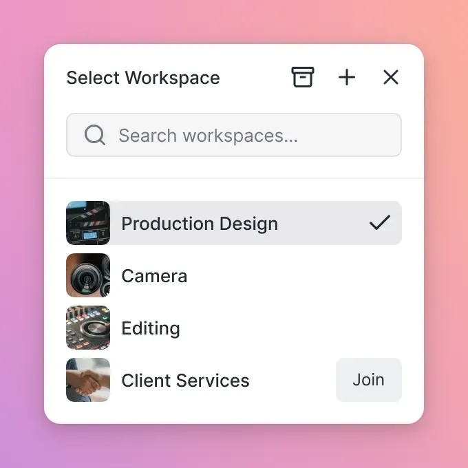 Open Workspaces Interface