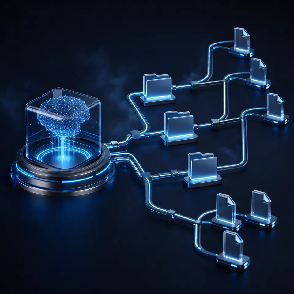 AI agent delivering support files to a customer through a shared workspace