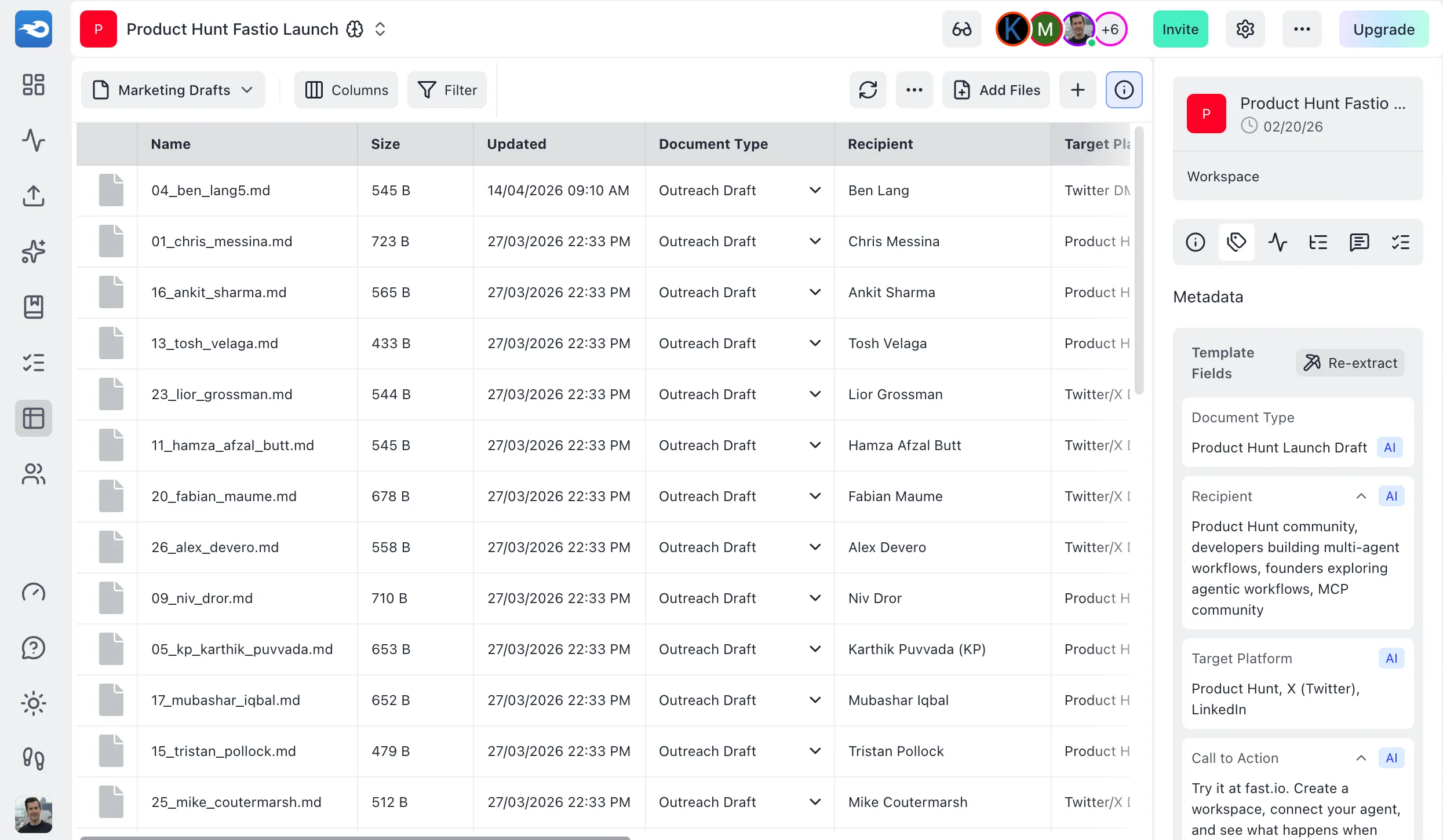 Metadata Views extracting structured fields from documents into a queryable grid