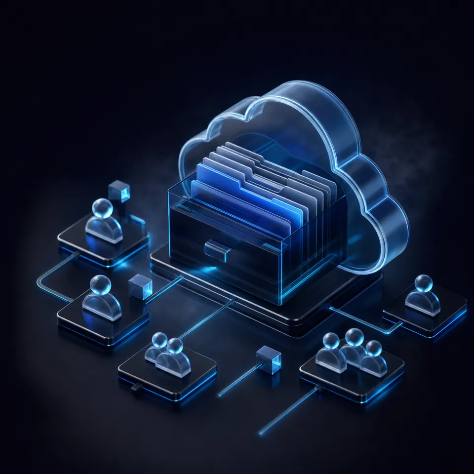 Interface showing AI agent outputs saved and indexed within a persistent cloud workspace