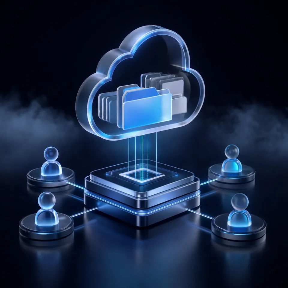 Diagram illustrating persistent cloud storage and vector indexing for AI models.