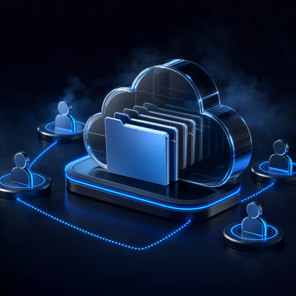 Claude Cowork agent workspace connected to shared cloud storage