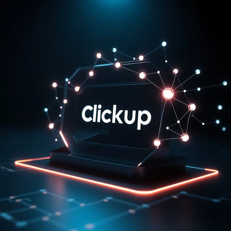 An abstract network of connected nodes and cubes representing collaborative workspace architecture