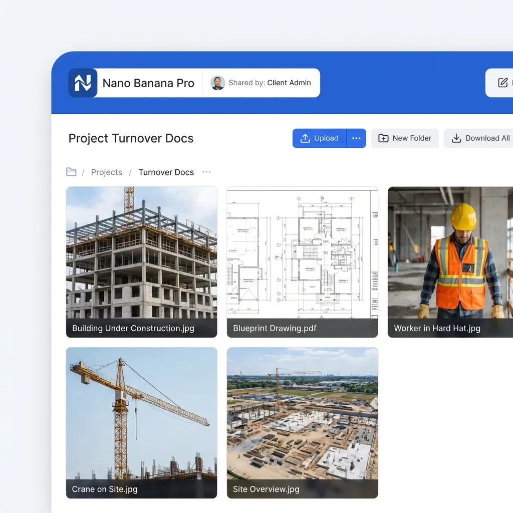 Client portal view for construction document management