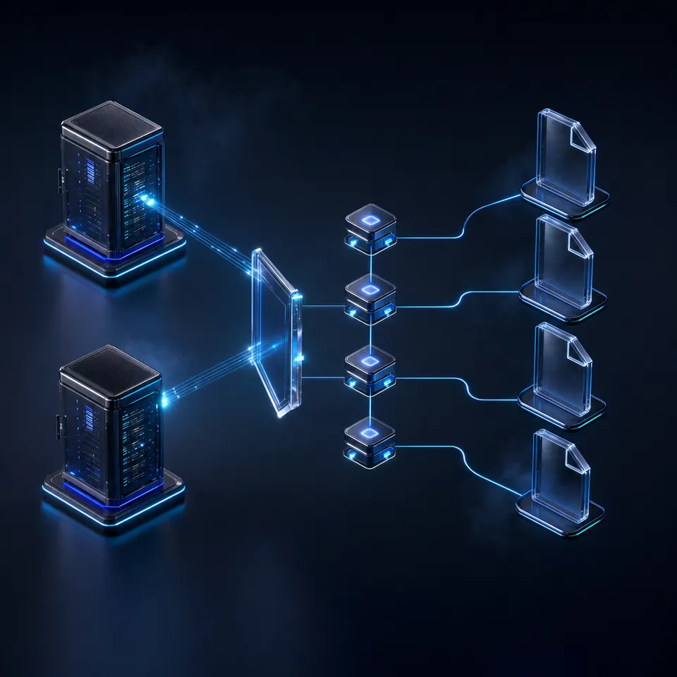 Architecture diagram showing GitHub Copilot connecting to Dropbox files via Model Context Protocol