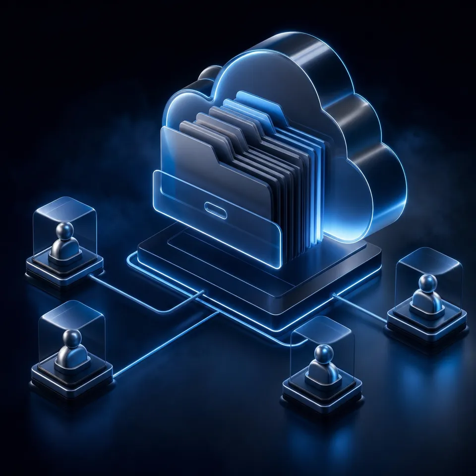 A shared workspace provides persistent storage and a collaboration layer for developer agents.