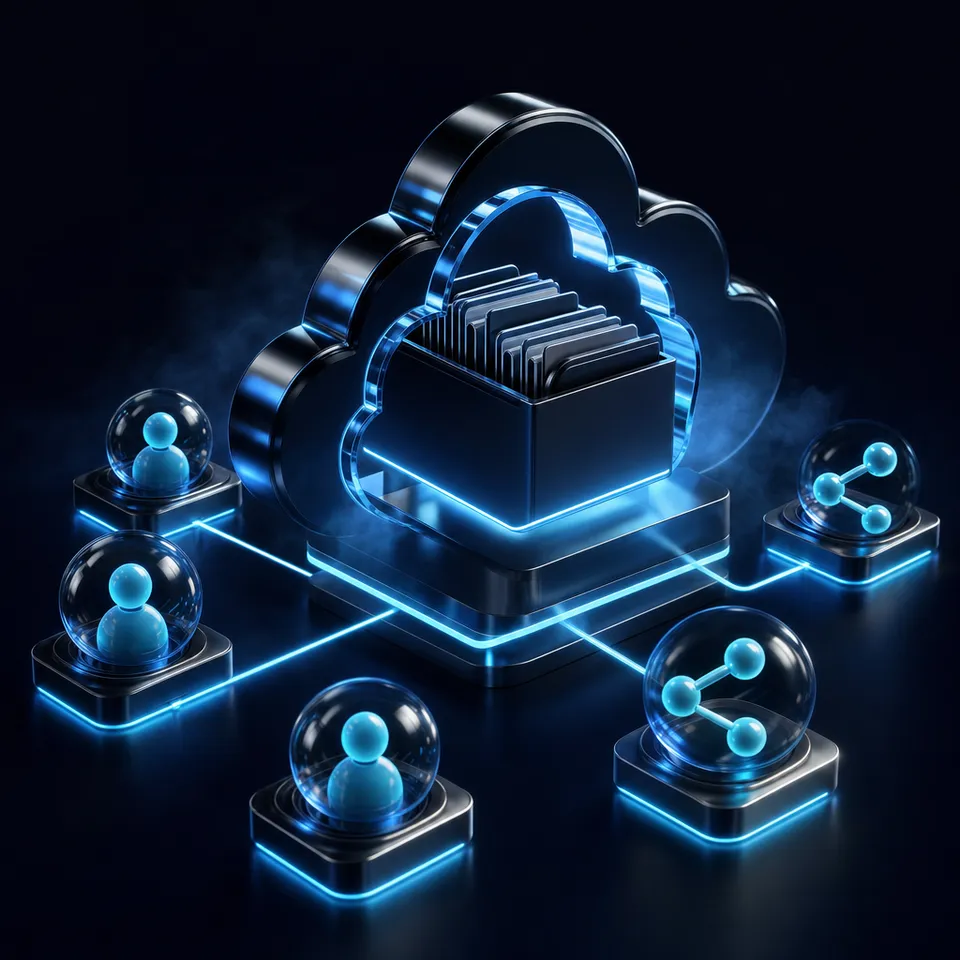 Retrieval-augmented generation architecture connecting AI agents to indexed Dropbox files