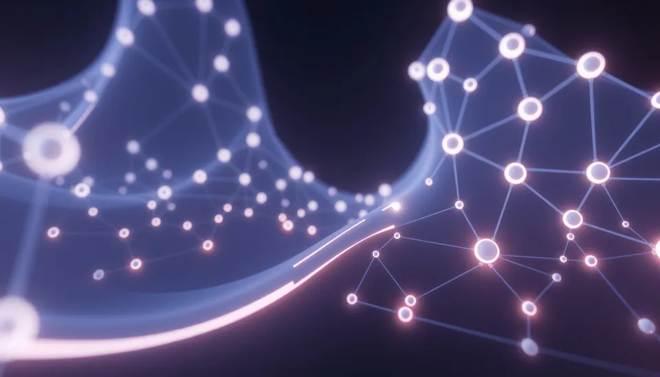 Abstract visualization of AI agent data requests being routed and managed through an API gateway