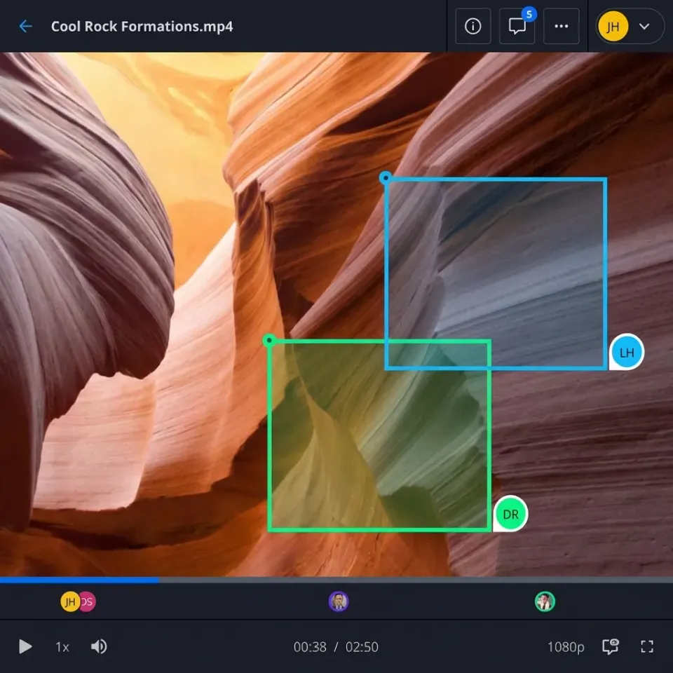Team workspace showing multiple users collaborating on files