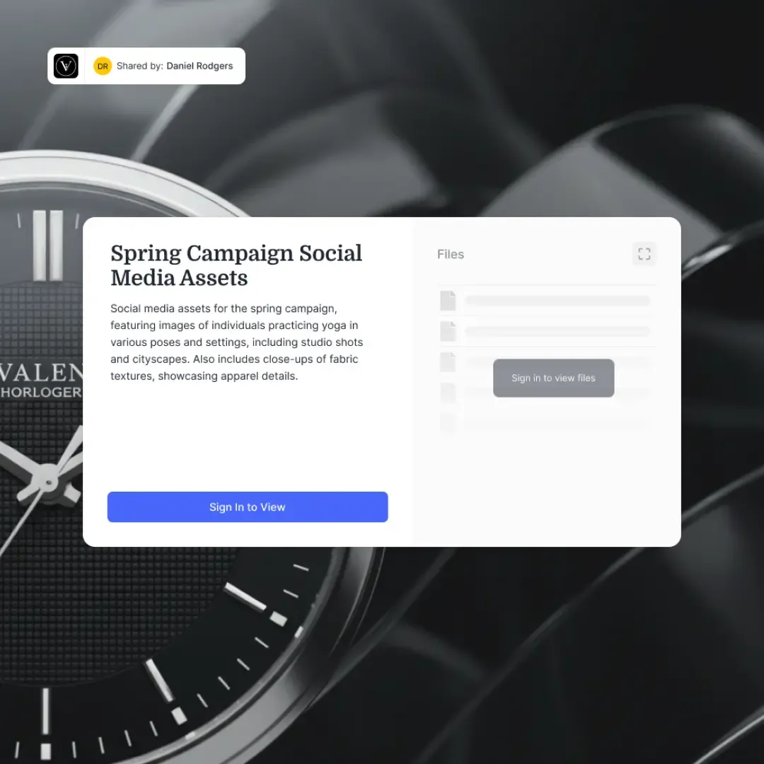 Fastio branded client portal for video delivery