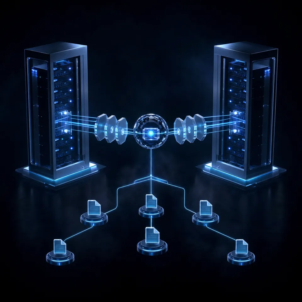 An MCP bridge translates agent tool calls into FTP commands for legacy file retrieval