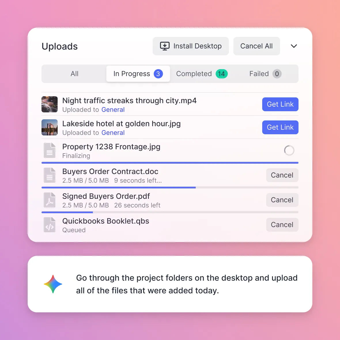 Agent uploading files to Fast.io