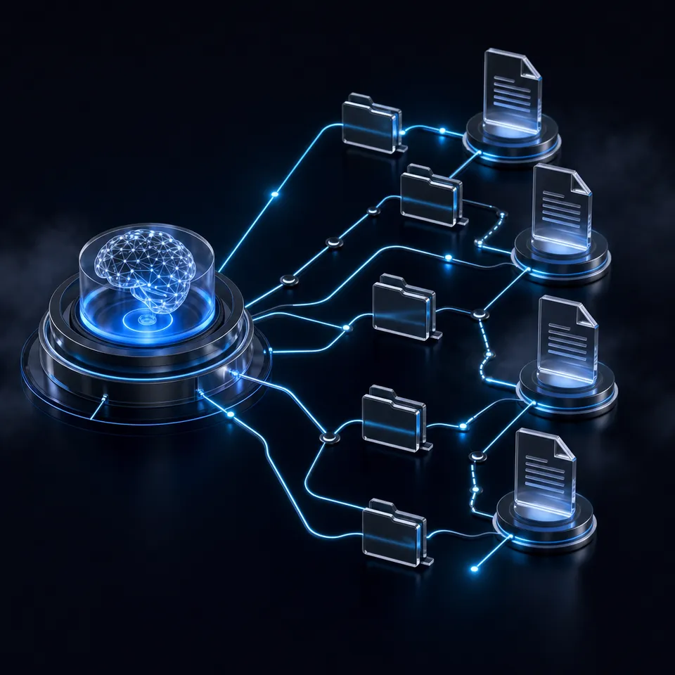 AI agent workspace interface showing file sharing and collaboration tools