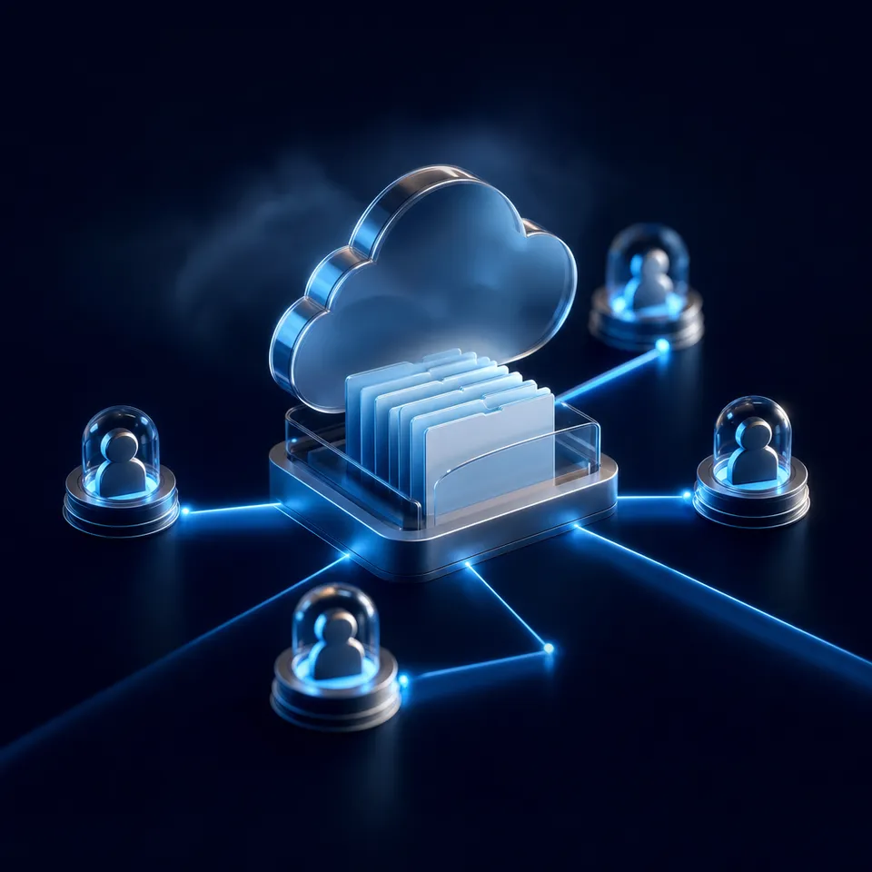 Architecture diagram showing LangChain connecting to Dropbox documents through an intelligent workspace