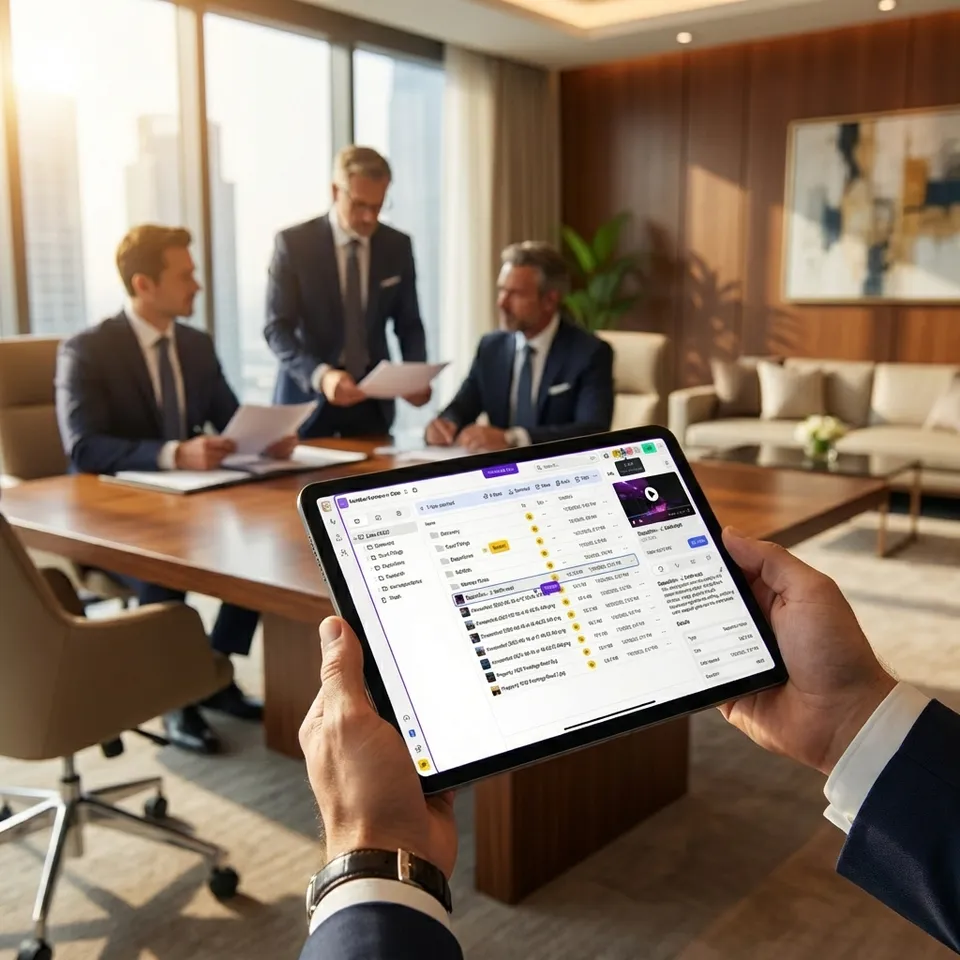 Modern legal teams use AI agents to analyze contracts stored in secure, accessible cloud vaults.