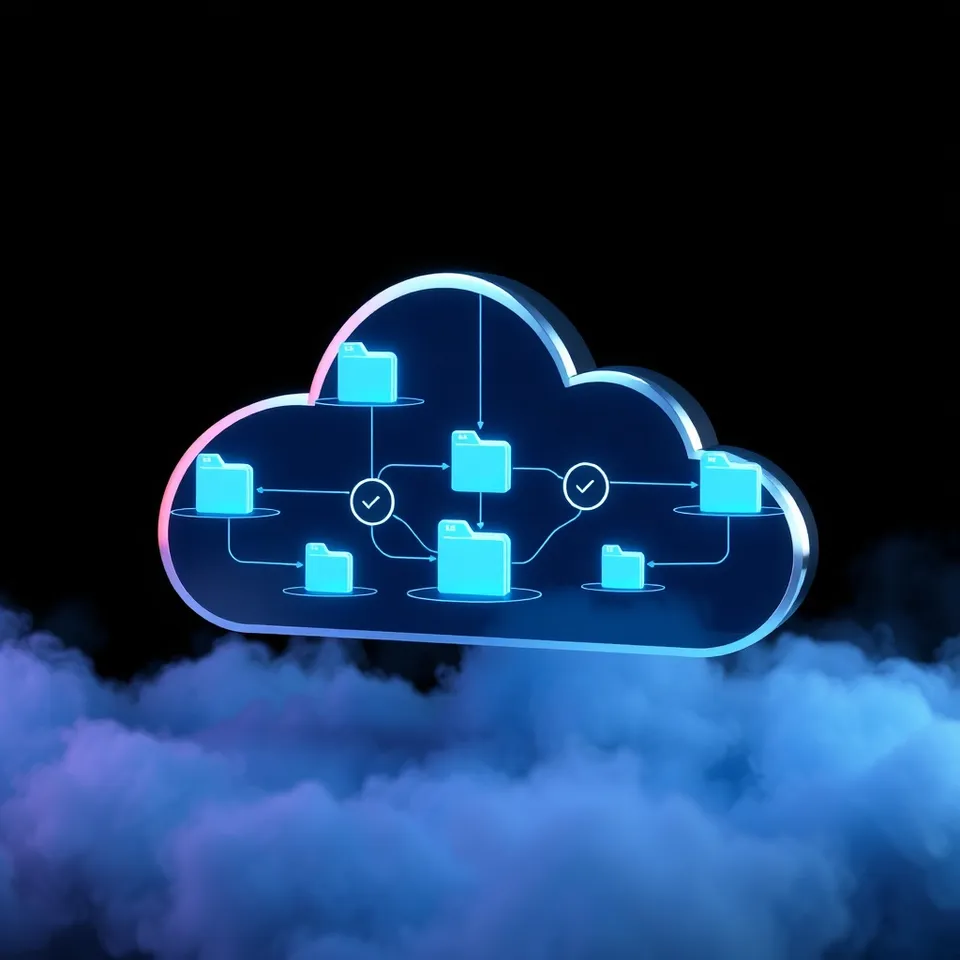 Neural network indexing visualization representing AI dataset metadata structure