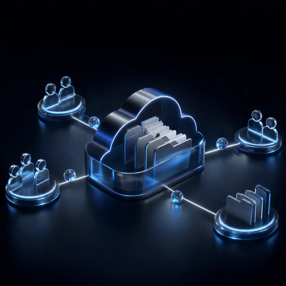 Architecture diagram connecting an n8n AI agent to enterprise Box folders via remote MCP and an indexed Fast.io workspace