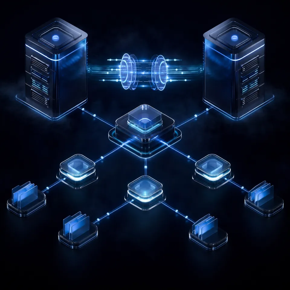 Architecture diagram connecting an n8n AI agent to Google Drive documents via an MCP Client Tool node and Fast.io indexed workspace