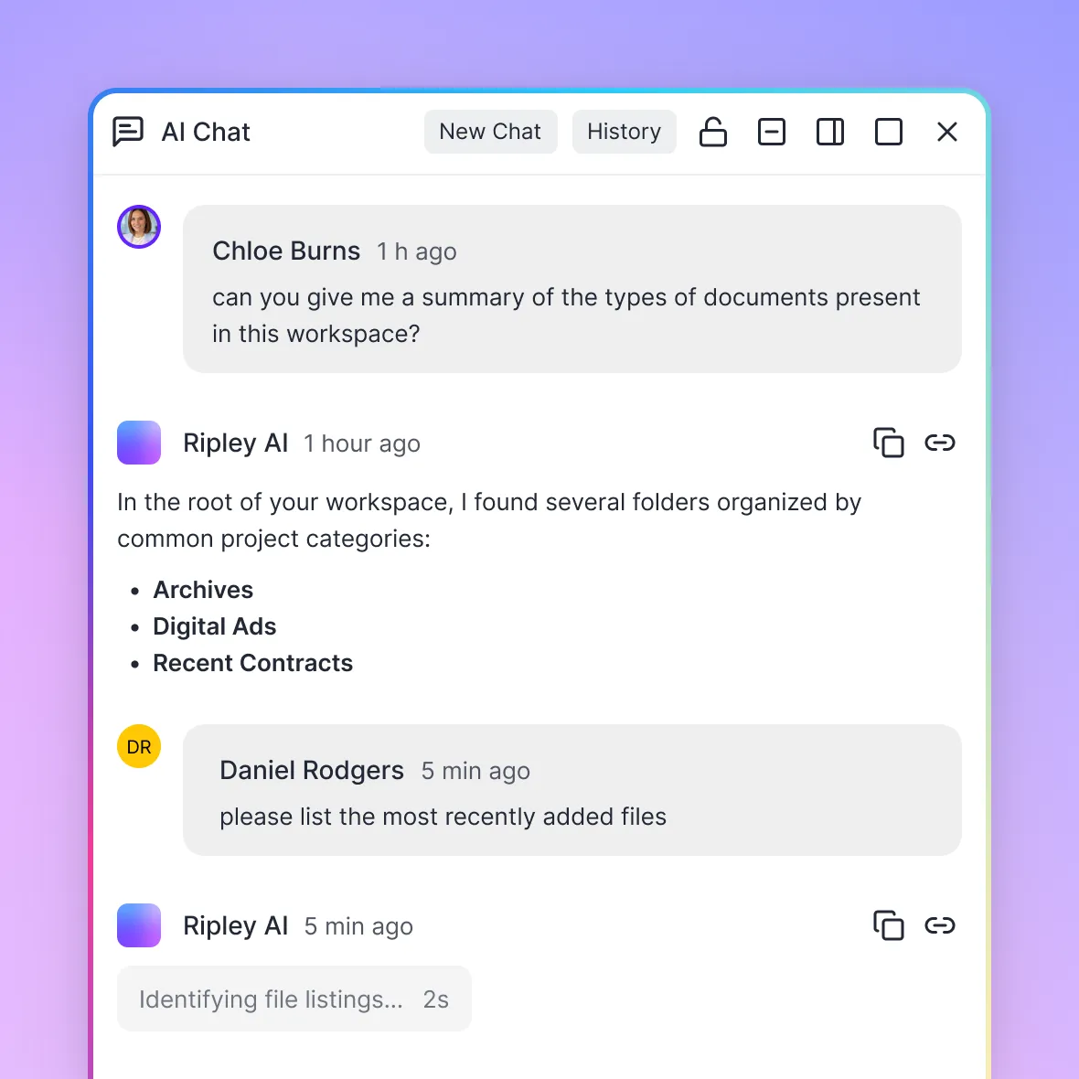 Ripley workspace chat