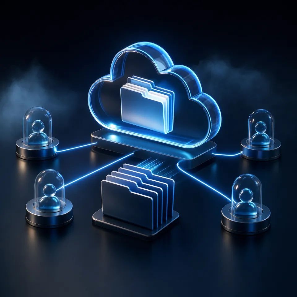 Shared workspace links bypass traditional email attachment size constraints while providing delivery controls.