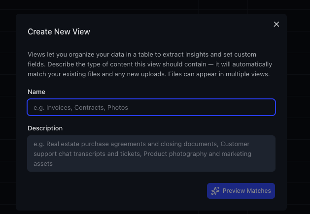 Create a Metadata View in seconds