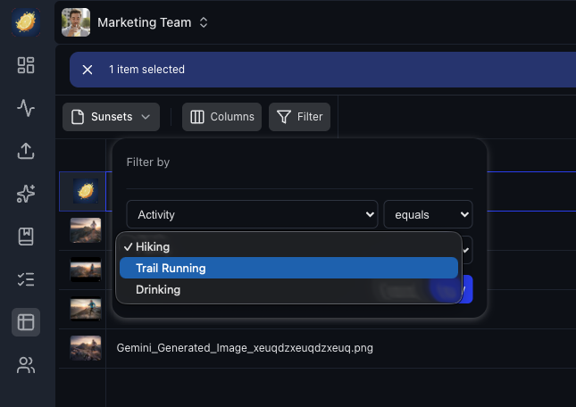 Filter and query your extracted data